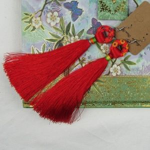 Ethnic Bohemian Circle Long Tassle Earrings